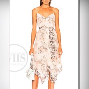 NWT L'AGENCE Pink and Gray snake print scarf dress